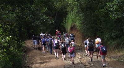 Caminata rumbo a la laguna de Chicabal, Quetzaltenango.